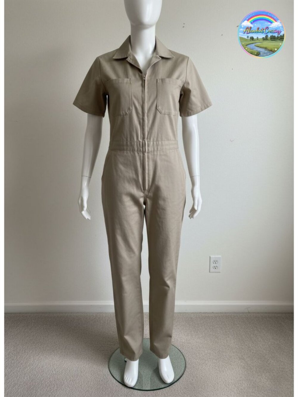 Women's Short Sleeve Lightweight Work Coveralls Polycotton Mechanic Jumpsuit
